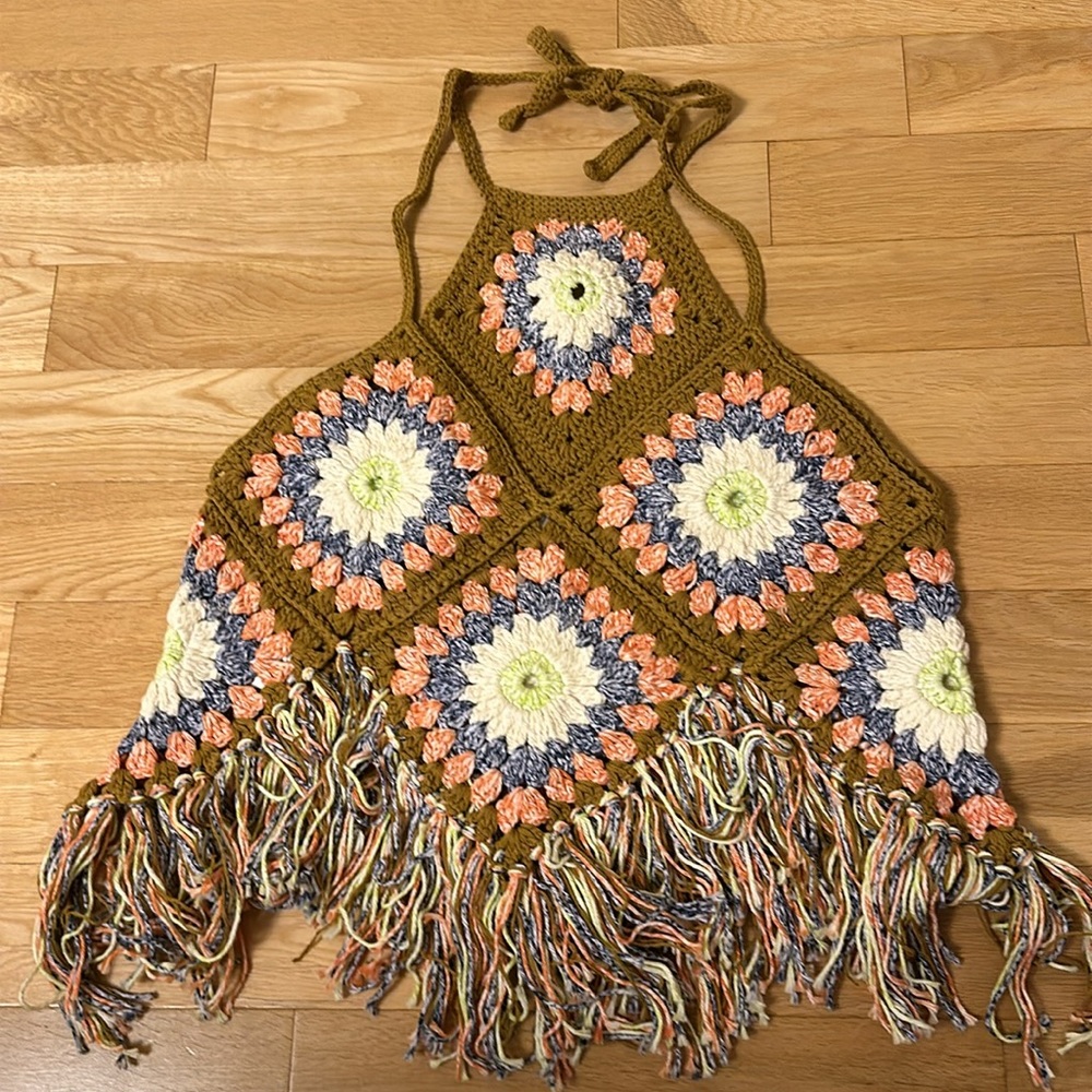 Free People Summer of Love Crochet Halter Size M/L NEW - Picture 15 of 16